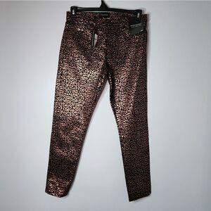 Banana Republic Skinny Jeans Womens Size 28 Leopard Metallic Mid Rise Ankle New